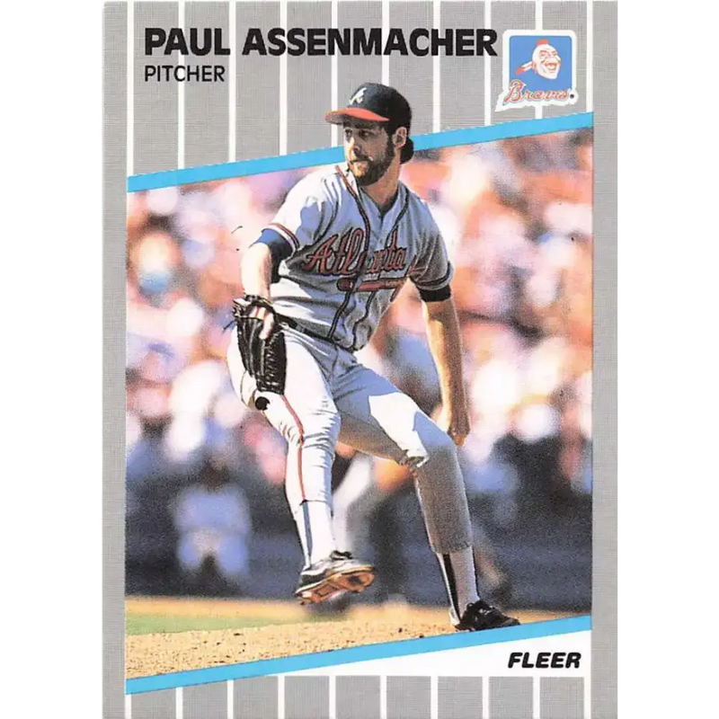 1989 Fleer #586 Paul Assenmacher EX Excellent Atlanta Braves Baseball Card - Baseball Card Single