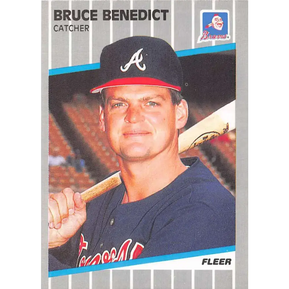 1989 Fleer #587 Bruce Benedict EX Excellent Atlanta Braves Baseball Card - Baseball Card Single