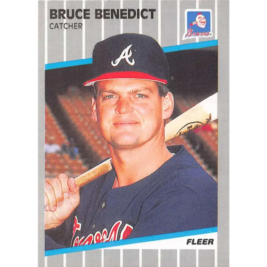 1989 Fleer #587 Bruce Benedict EX Excellent Atlanta Braves Baseball Card