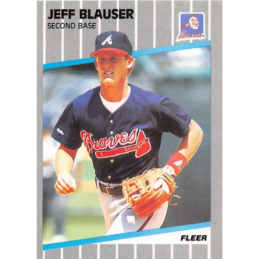 1989 Fleer #588 Jeff Blauser EX Excellent Atlanta Braves Baseball Card