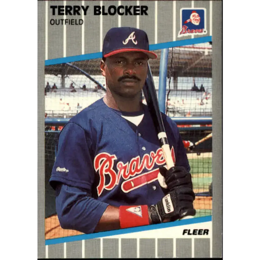1989 Fleer #589 Terry Blocker EX Excellent RC Rookie Atlanta Braves Baseball Card