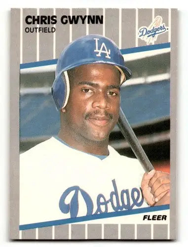 Original gloss Chris Gwynn Los baseball card from 1989 Fleer Los Angeles Dodgers