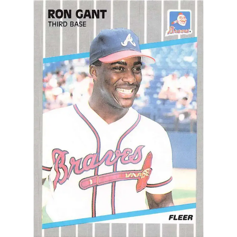 1989 Fleer #590 Ron Gant EX Excellent Atlanta Braves Baseball Card - Baseball Card Single