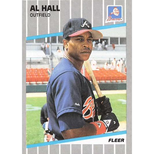 1989 Fleer #593 Albert Hall EX Excellent Atlanta Braves Baseball Card