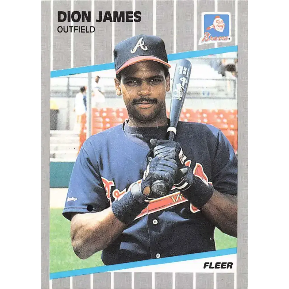 1989 Fleer #594 Dion James EX Excellent Atlanta Braves Baseball Card - Baseball Card Single