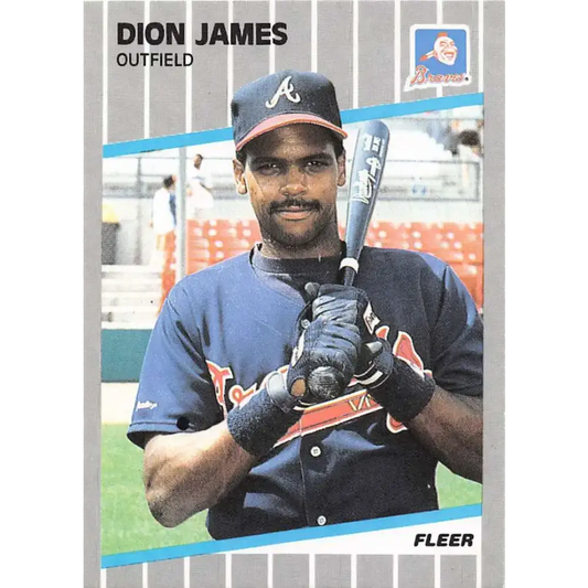 1989 Fleer #594 Dion James EX Excellent Atlanta Braves Baseball Card