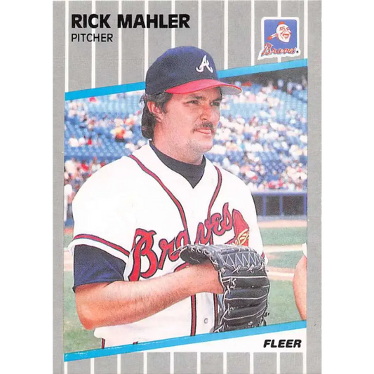 1989 Fleer #595 Rick Mahler EX Excellent Atlanta Braves Baseball Card