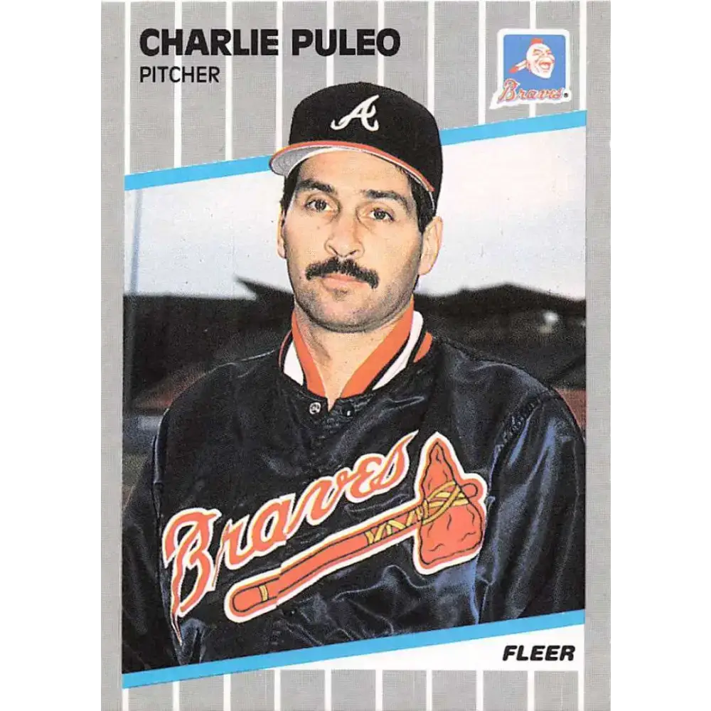 1989 Fleer #598 Charlie Puleo EX Excellent Atlanta Braves Baseball Card - Baseball Card Single