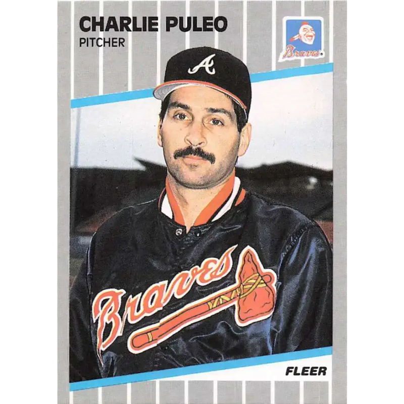 1989 Fleer #598 Charlie Puleo EX Excellent Atlanta Braves Baseball Card - Baseball Card Single