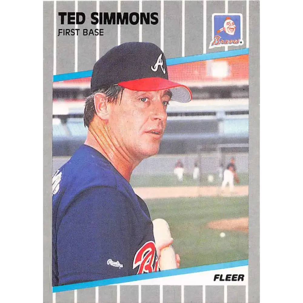 1989 Fleer #599 Ted Simmons EX Excellent Atlanta Braves Baseball Card - Baseball Card Single