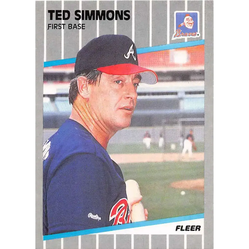 1989 Fleer #599 Ted Simmons EX Excellent Atlanta Braves Baseball Card - Baseball Card Single