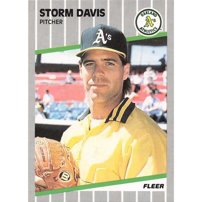 1989 Fleer #6 Storm Davis EX Excellent Oakland Athletics Baseball Card - Baseball Card Single