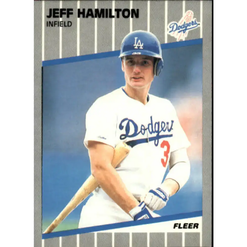 1989 Fleer #60 Jeff Hamilton EX Excellent Los Angeles Dodgers Baseball Card - Baseball Card Single