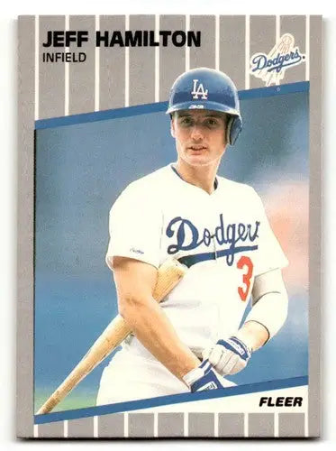 Jeff Hamilton Los Angeles Dodgers baseball card from 1989 Fleer series
