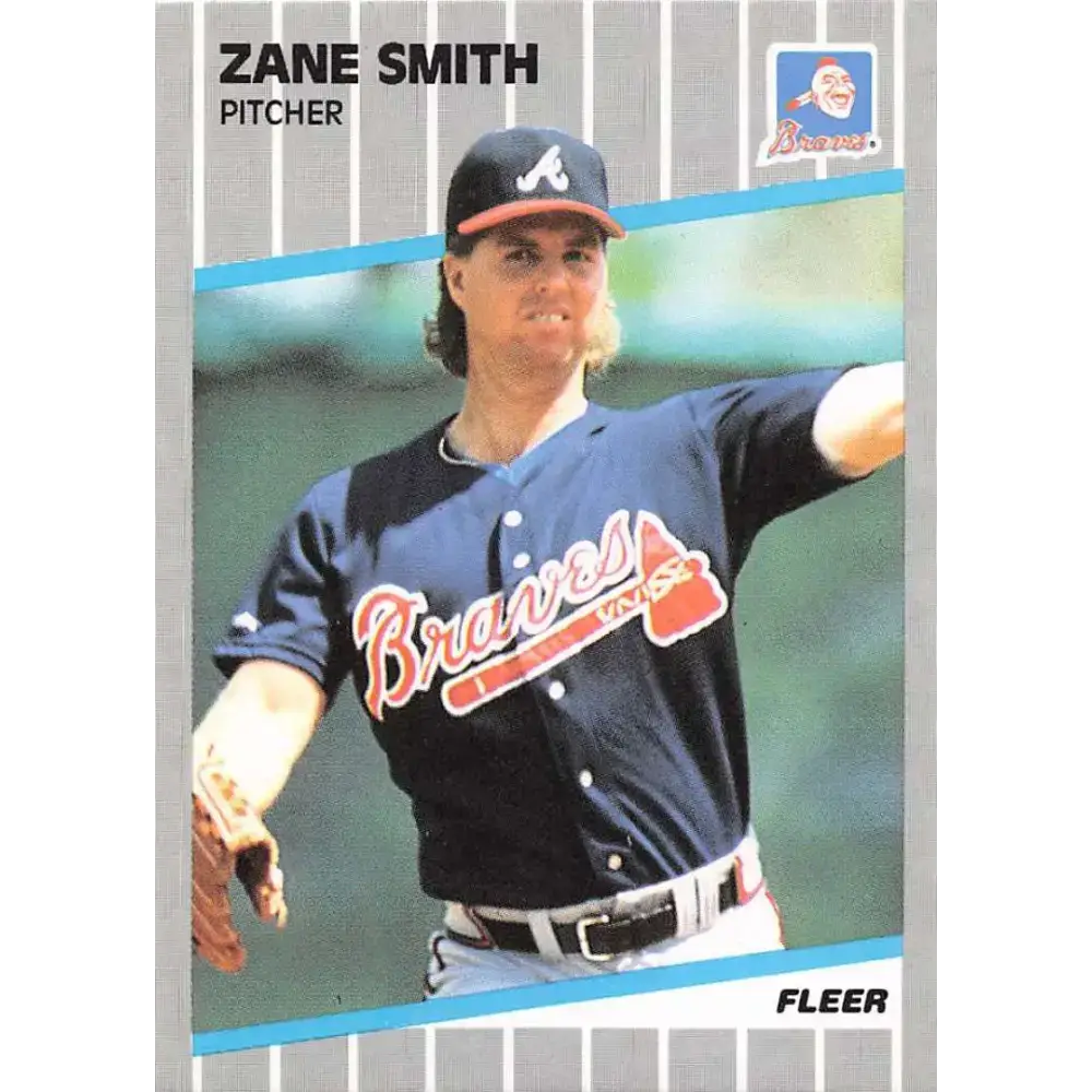 1989 Fleer #601 Zane Smith EX Excellent Atlanta Braves Baseball Card - Baseball Card Single