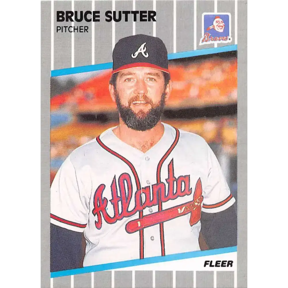 1989 Fleer #603 Bruce Sutter EX Excellent Atlanta Braves Baseball Card - Baseball Card Single