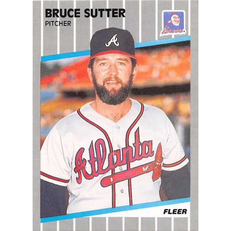 1989 Fleer #603 Bruce Sutter EX Excellent Atlanta Braves Baseball Card - Baseball Card Single