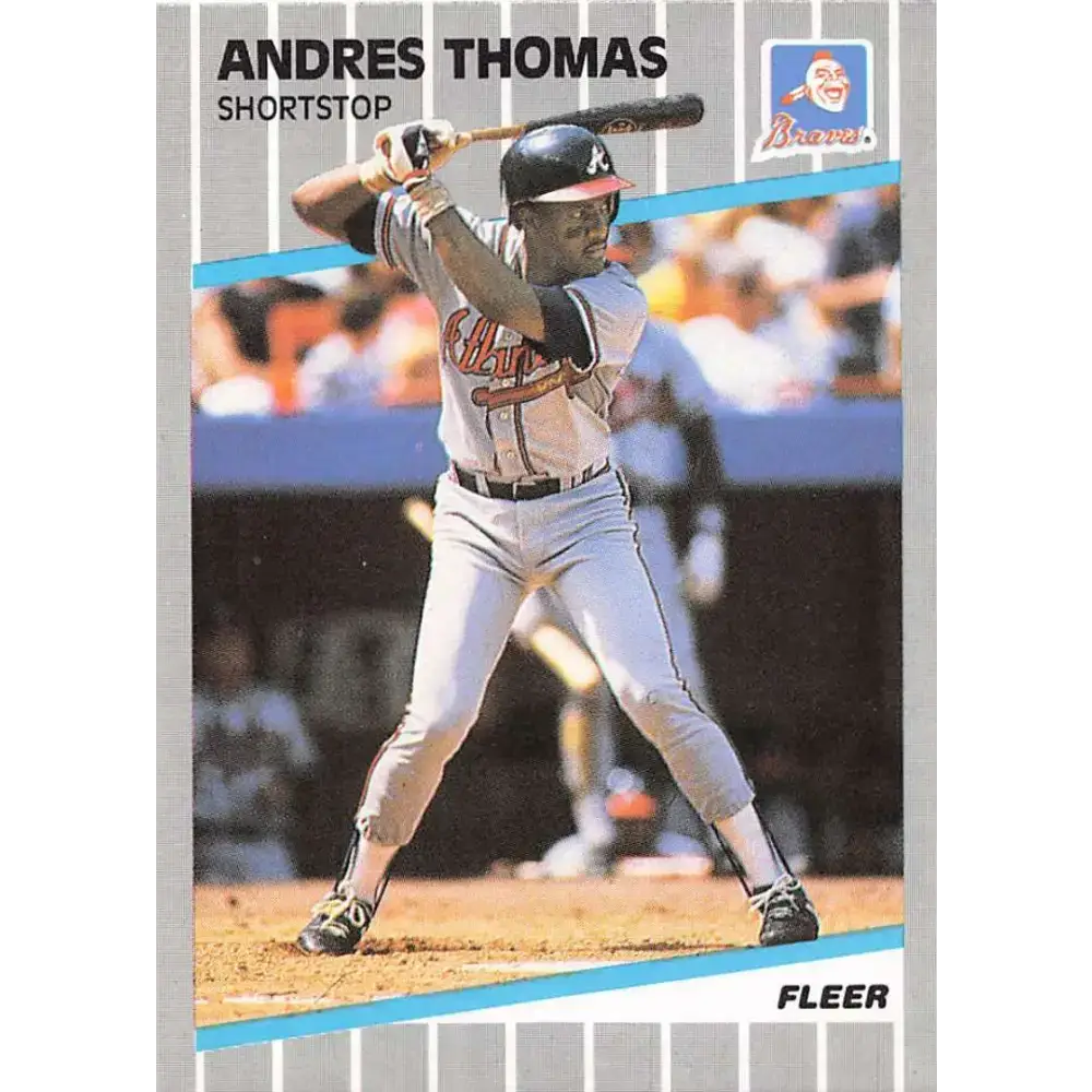 1989 Fleer #604 Andres Thomas EX Excellent Atlanta Braves Baseball Card - Baseball Card Single