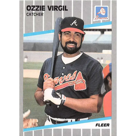1989 Fleer #605 Ozzie Virgil EX Excellent Atlanta Braves Baseball Card