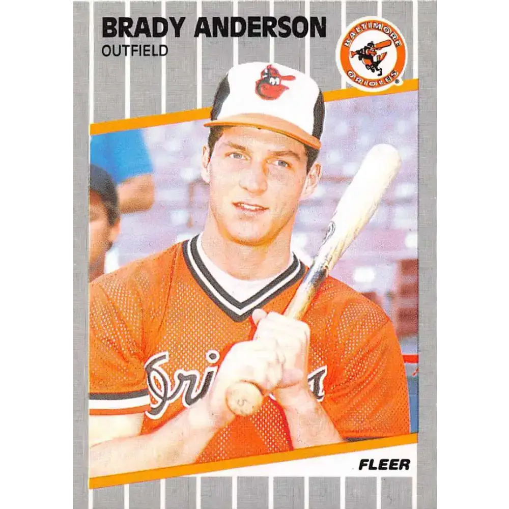 1989 Fleer #606 Brady Anderson EX Excellent RC Rookie Baltimore Orioles Baseball Card - Baseball Card Single