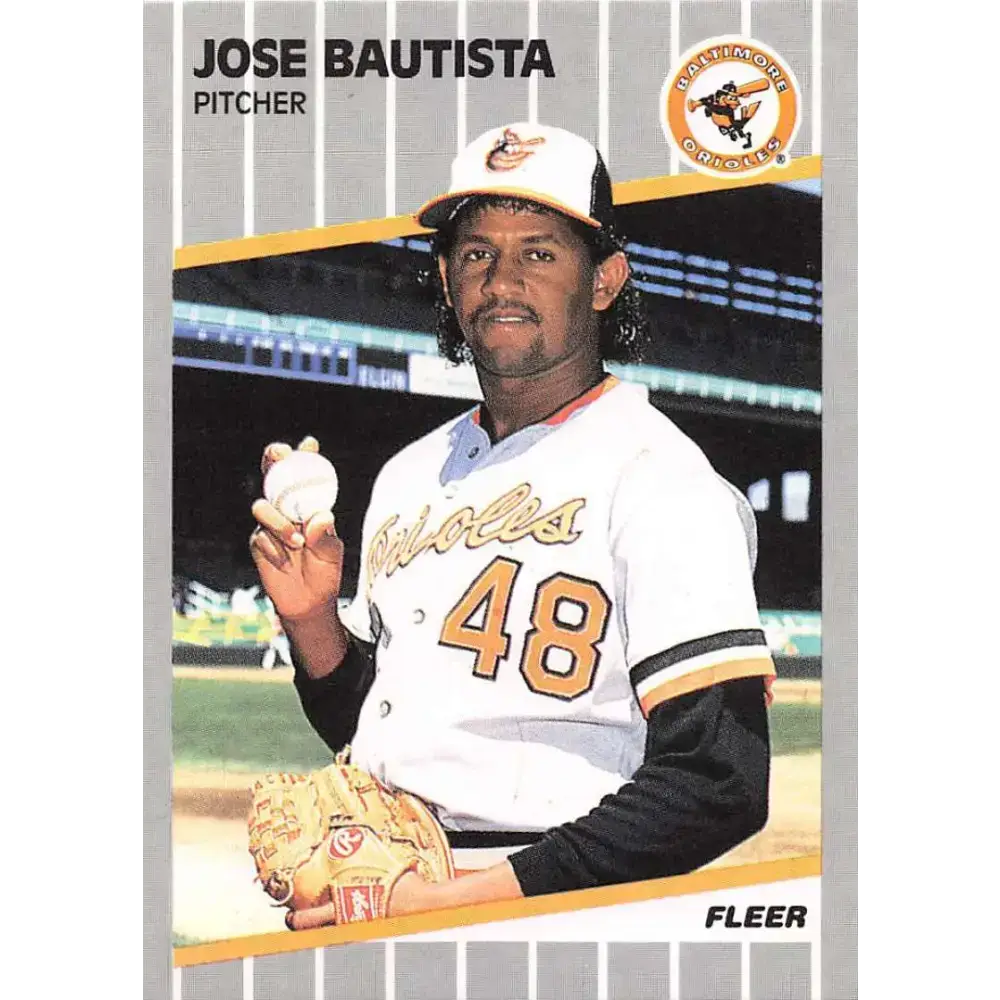 1989 Fleer #608 Jose Bautista EX Excellent RC Rookie Baltimore Orioles Baseball Card - Baseball Card Single