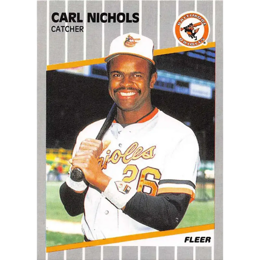 1989 Fleer #612 Carl Nichols EX Excellent Baltimore Orioles Baseball Card - Baseball Card Single