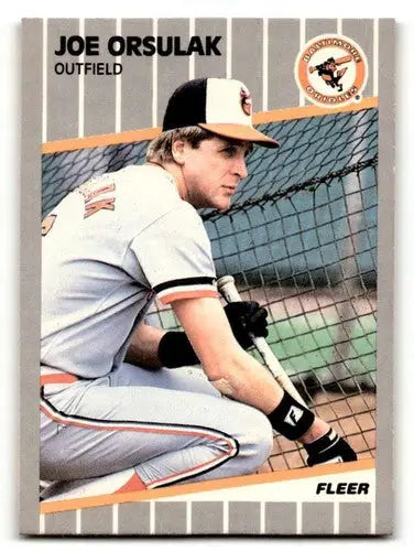 Original gloss Joe Orsulak Baltimore baseball card from 1989 Fleer #614