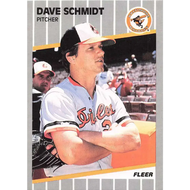 1989 Fleer #618 Dave Schmidt EX Excellent Baltimore Orioles Baseball Card - Baseball Card Single