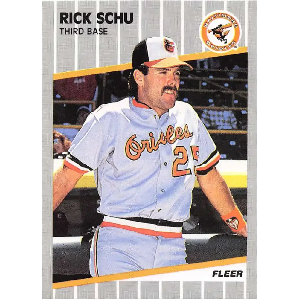 1989 Fleer #619 Rick Schu EX Excellent Baltimore Orioles Baseball Card - Baseball Card Single