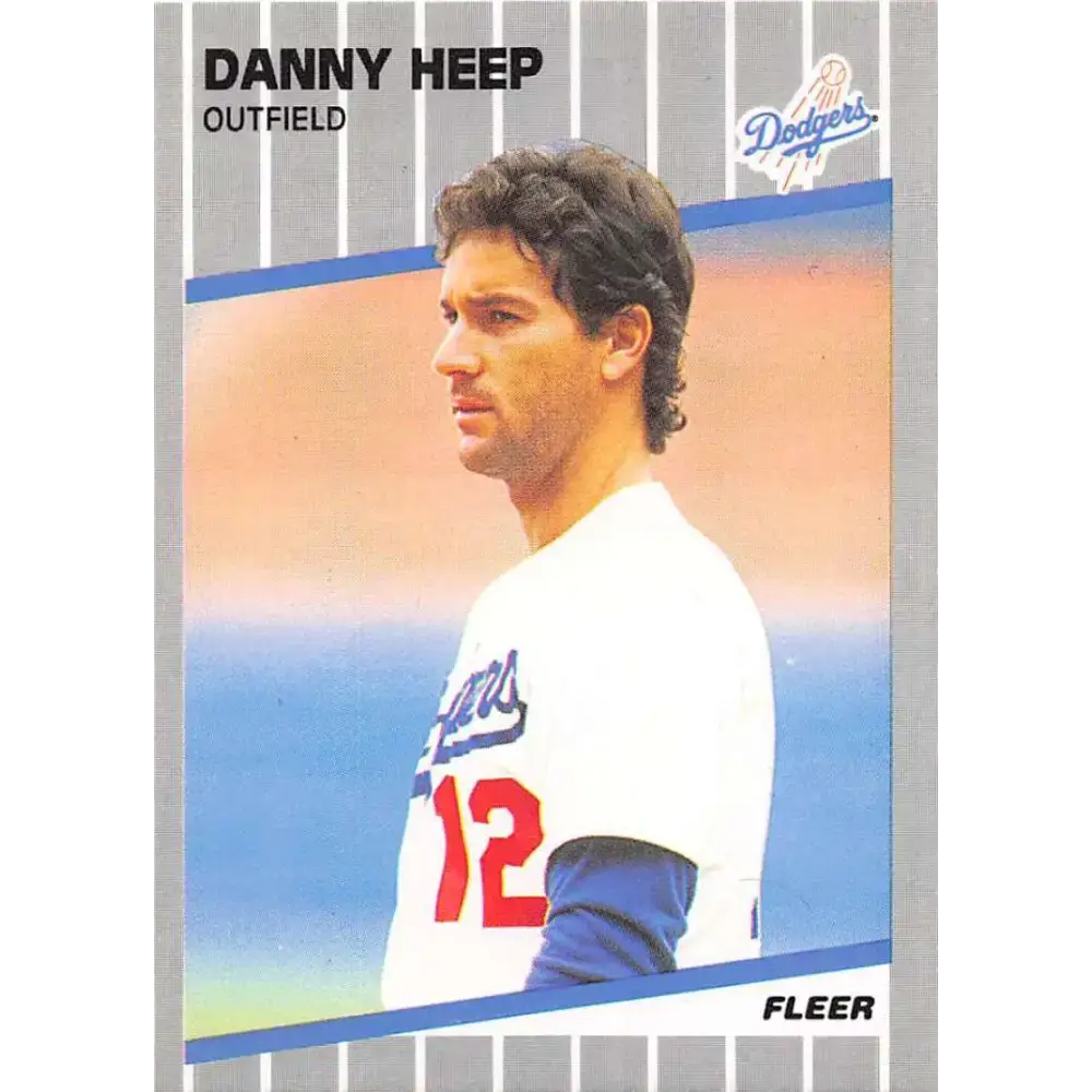 1989 Fleer #61b Danny Heep EX Excellent Los Angeles Dodgers Baseball Card - Baseball Card Single