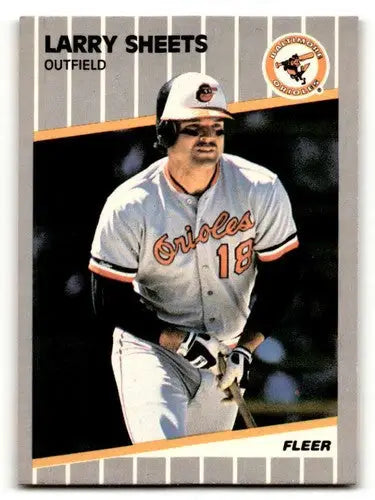 Original gloss Larry Sheets Baltimore Orioles baseball card from 1989 Fleer #620