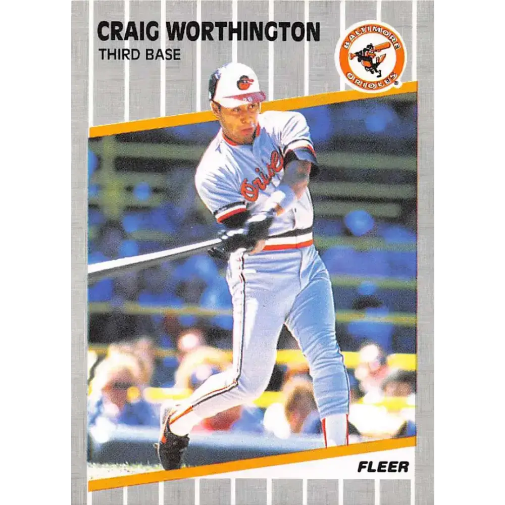 1989 Fleer #627 Craig Worthington EX Excellent Baltimore Orioles Baseball Card - Baseball Card Single
