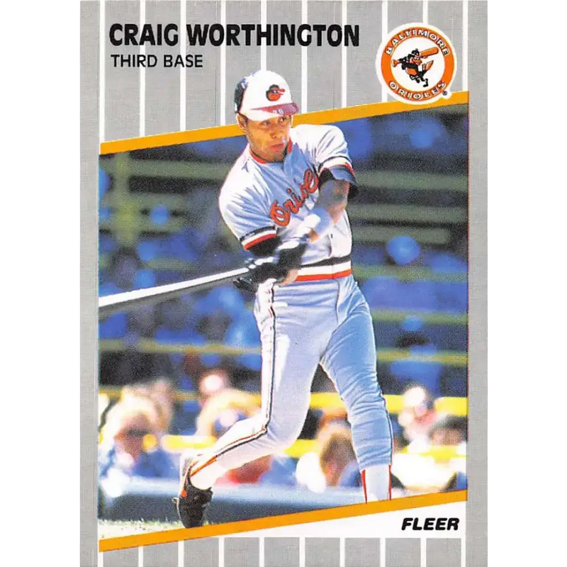 1989 Fleer #627 Craig Worthington EX Excellent Baltimore Orioles Baseball Card - Baseball Card Single