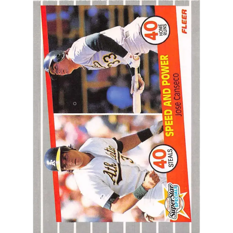 1989 Fleer #628 Jose Canseco EX Excellent Oakland Athletics Baseball Card - Baseball Card Single