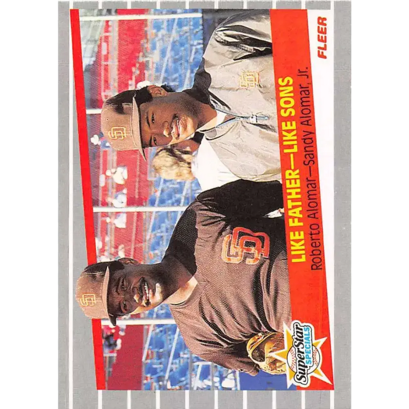 1989 Fleer #630 Roberto Alomar/Sandy Alomar Jr. EX Excellent San Diego Padres Baseball Card - Baseball Card Single