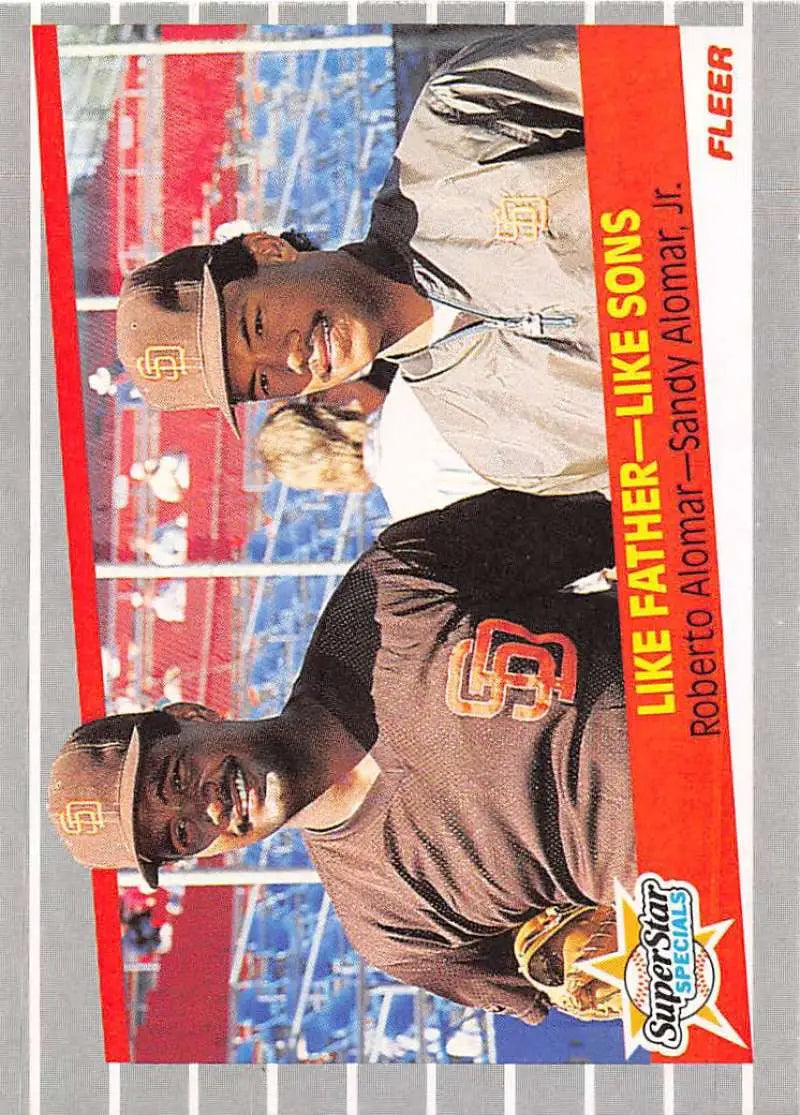 1989 Fleer #630 Roberto Alomar/Sandy Alomar Jr. NM Near Mint Padres Lik ID:82337 - Baseball Card Single