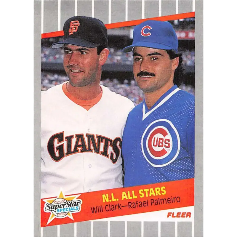 1989 Fleer #631 Will Clark/Rafael Palmeiro EX Excellent San Francisco Giants/Chicago Cubs Baseball Card - Baseball Card