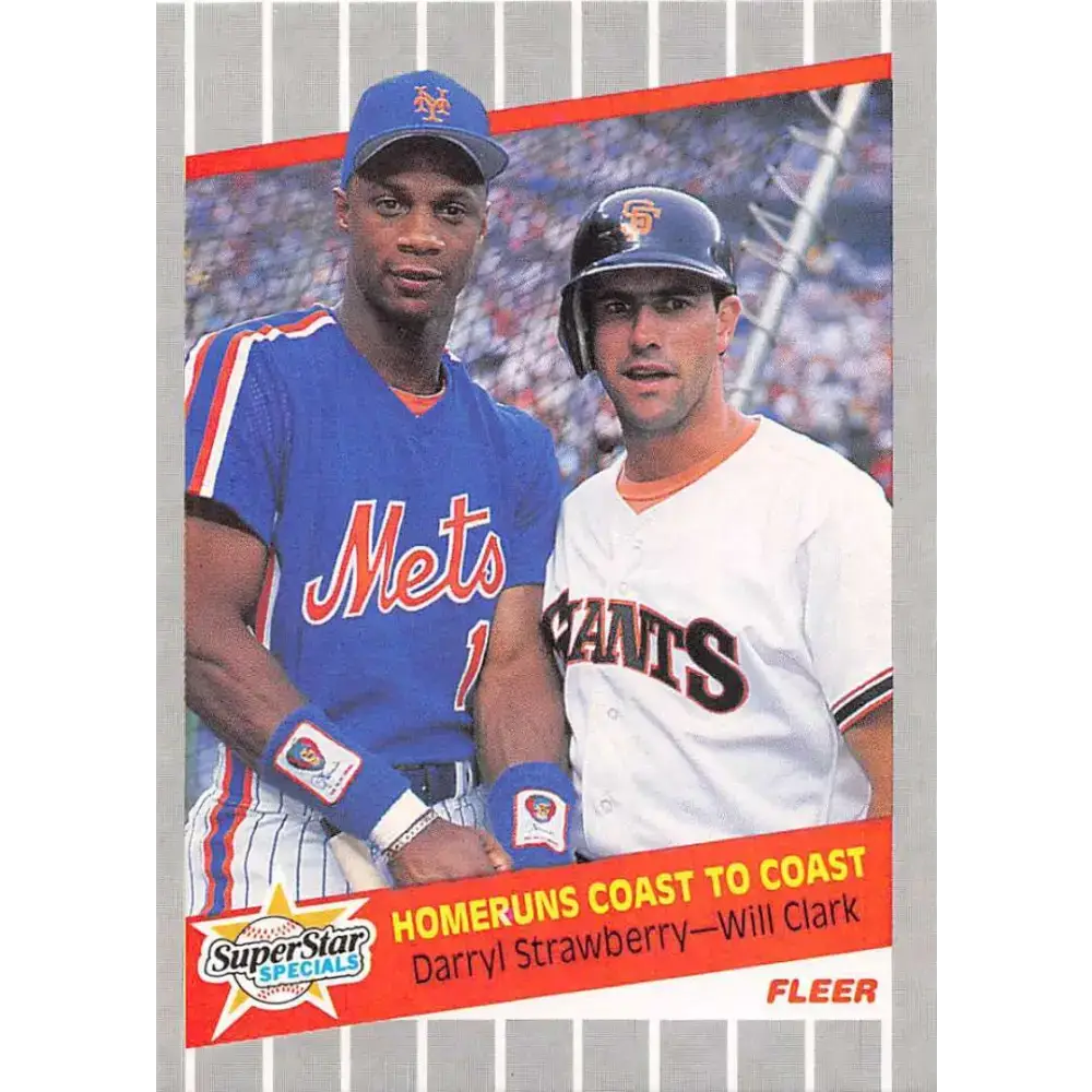 1989 Fleer #632 Will Clark/Darryl Strawberry EX Excellent New York Mets/San Francisco Giants Baseball Card - Baseball