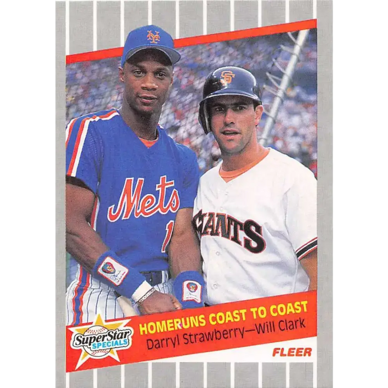 1989 Fleer #632 Will Clark/Darryl Strawberry EX Excellent New York Mets/San Francisco Giants Baseball Card - Baseball