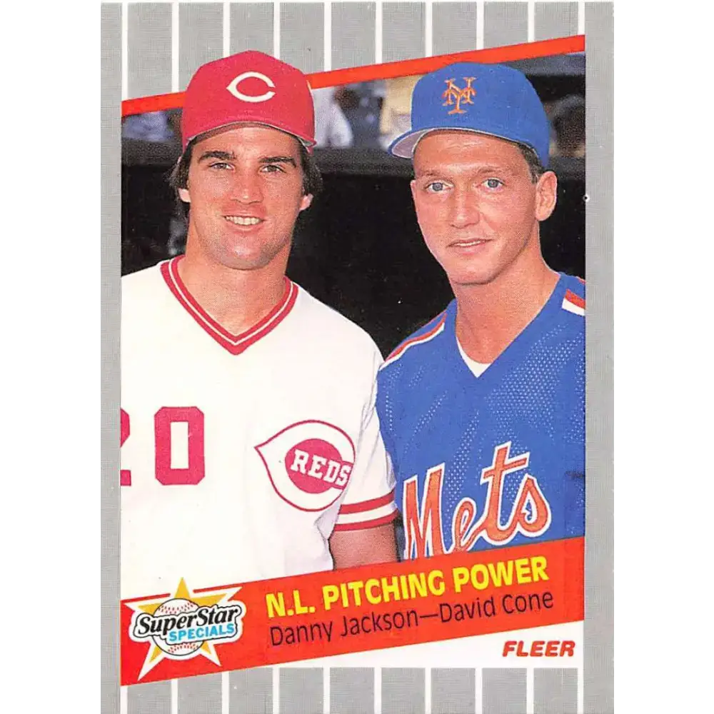 1989 Fleer #636 David Cone/Danny Jackson EX Excellent Cincinnati Reds/New York Mets Baseball Card - Baseball Card Single