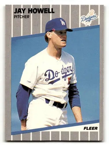 Jay Howell Los Angeles Dodgers baseball card from 1989 Fleer series, near mint condition