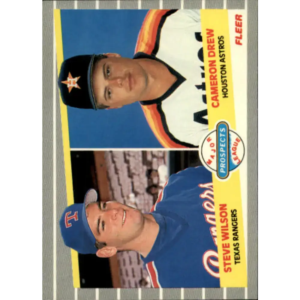 1989 Fleer #640 Steve Wilson/Cameron Drew EX Excellent RC Rookie Texas Rangers/Houston Astros Baseball Card - Baseball