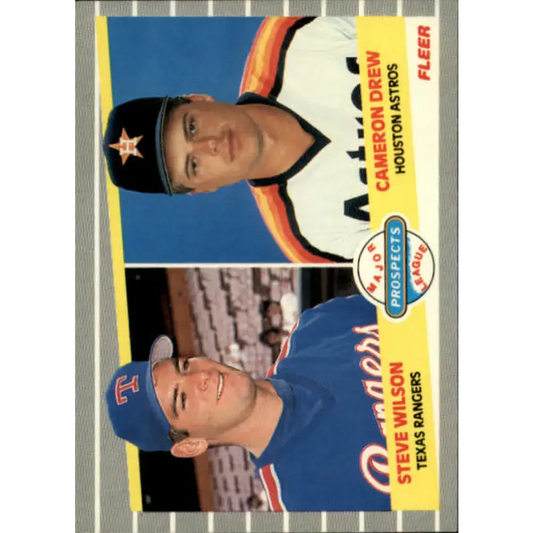 1989 Fleer #640 Steve Wilson/Cameron Drew EX Excellent RC Rookie Texas Rangers/Houston Astros Baseball Card - Baseball
