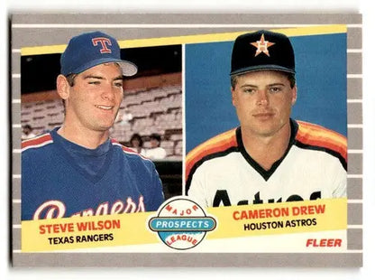 Baseball trading card featuring Steve Wilson and Cameron Drew MLP Texas Rangers