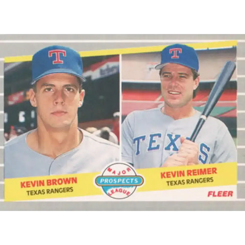 1989 Fleer #641 Kevin Brown/Kevin Reimer EX Excellent Texas Rangers Baseball Card - Baseball Card Single