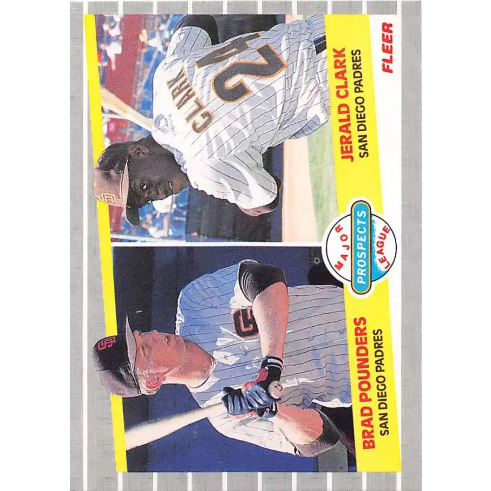 1989 Fleer #642 Brad Pounders/Jerald Clark EX Excellent RC Rookie San Diego Padres Baseball Card - Baseball Card Single