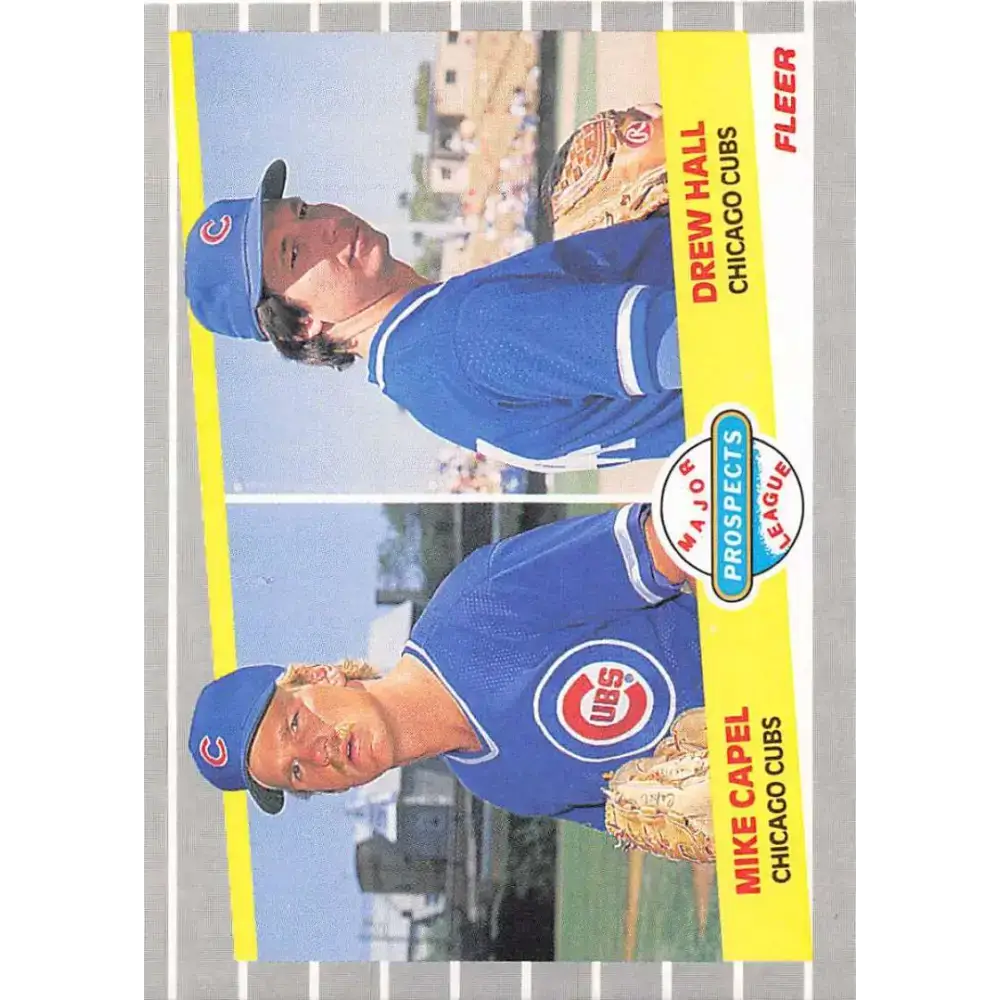 1989 Fleer #643 Mike Capel/Drew Hall EX Excellent Chicago Cubs Baseball Card - Baseball Card Single