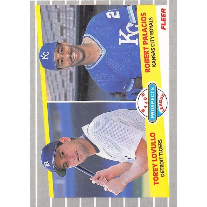 1989 Fleer #648 Torey Lovullo/Robert Palacios EX Excellent RC Rookie Detroit Tigers/Kansas City Royals Baseball Card