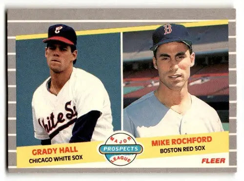 Original gloss baseball card featuring Grady Hall and Mike Rochford of Chicago White Sox