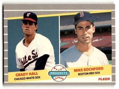 Original gloss baseball card featuring Grady Hall and Mike Rochford of Chicago White Sox